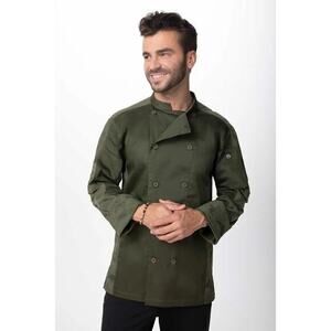 NWT Chef Works Olive 3XL Modern Fit Mojave Chef Coat For Men Green Camo